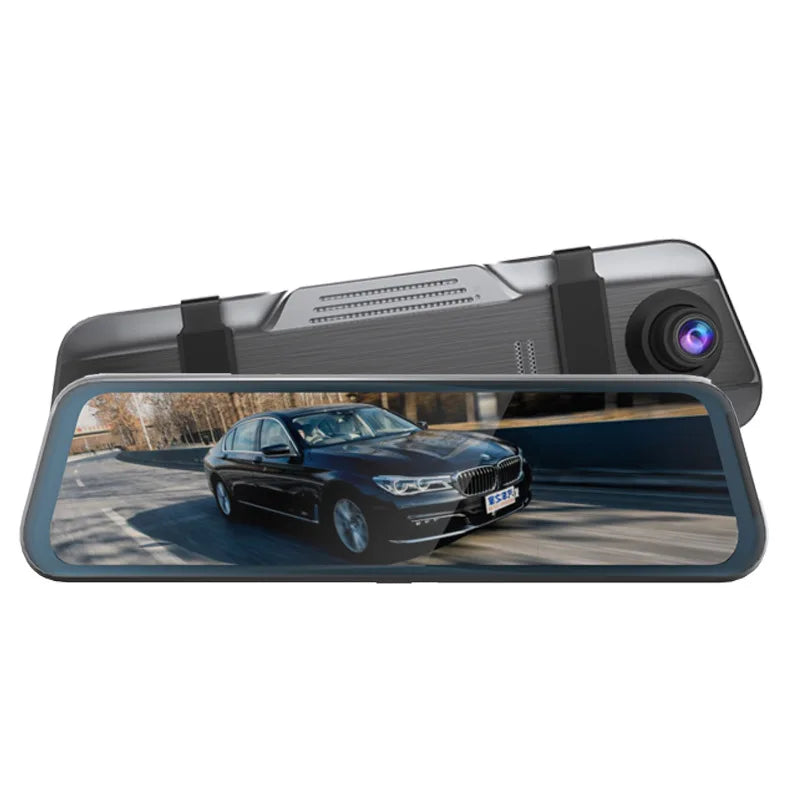 Experience Ultimate Safety with Our 3 Channel HD 1080P Touch Screen Dash Cam Car Mirror - Featuring Front, Inside, and Rear Cameras with 170° Wide Angle!