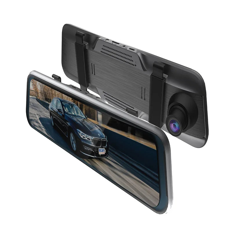 Experience Ultimate Safety with Our 3 Channel HD 1080P Touch Screen Dash Cam Car Mirror - Featuring Front, Inside, and Rear Cameras with 170° Wide Angle!
